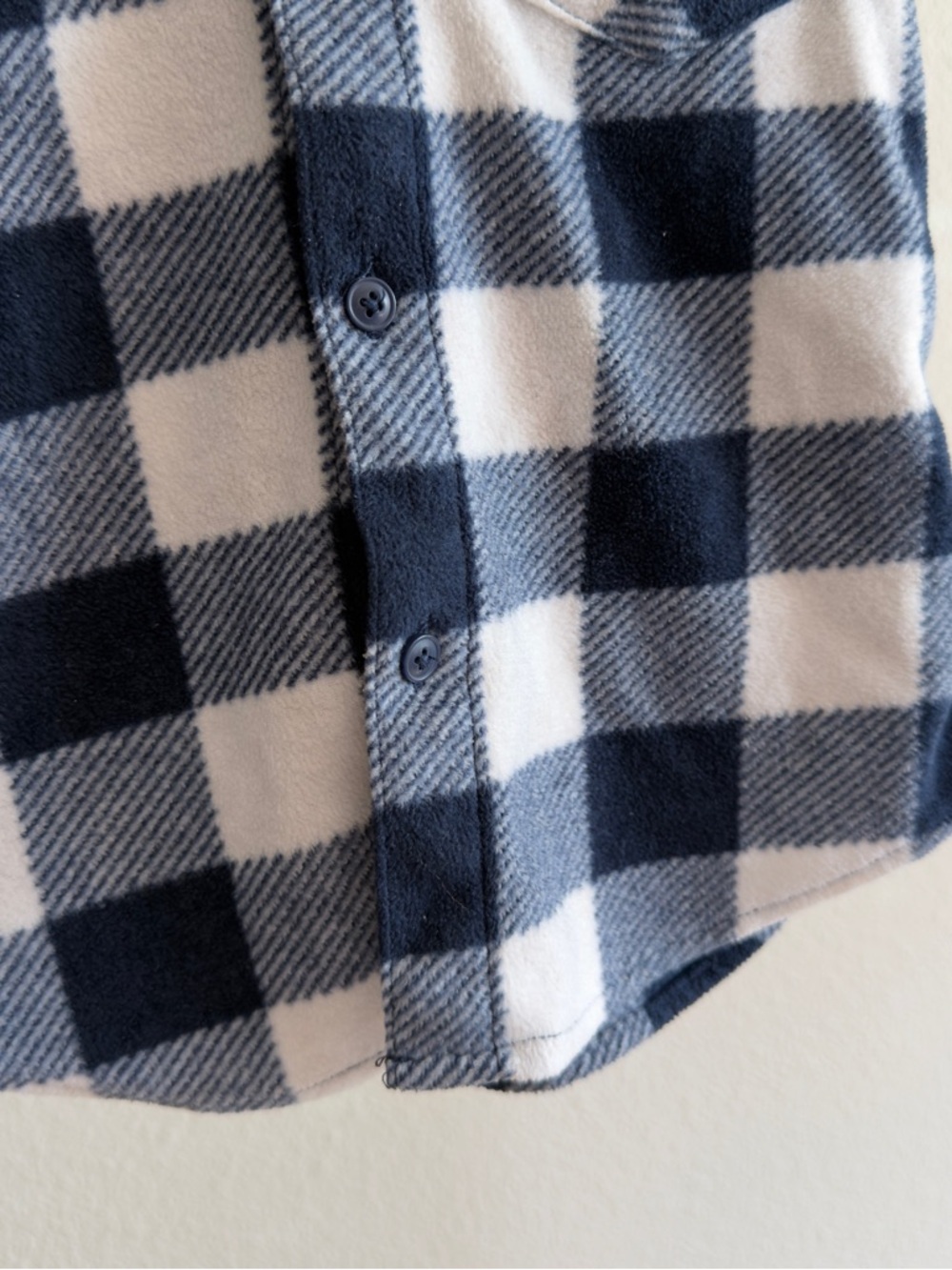 Nomad 3T Buffalo Plaid Fleece Button Up Shirt Navy Gray White Cozy Top Fall - Picture 6 of 13